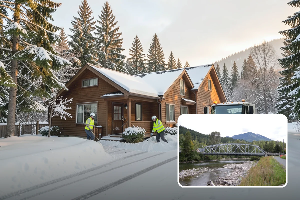Police Station Snow Removal in Skykomish, King County, WA - Patrol and staff lots cleared around the clock