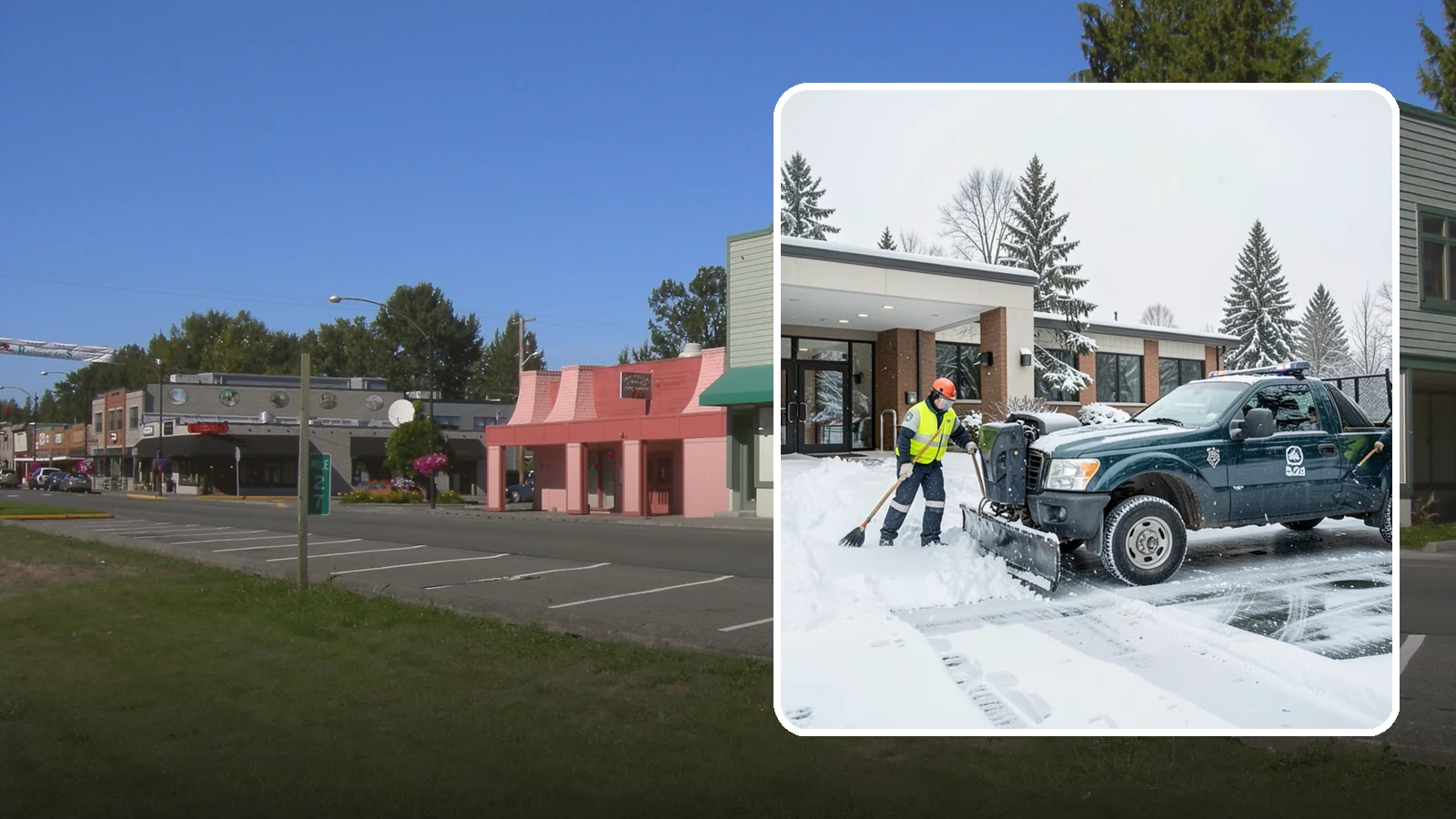 Police Station Snow Removal in Snoqualmie, King County, WA - We keep police station lots, sally ports, and secure entrances clear so patrol vehicles and personnel move without delay in any...