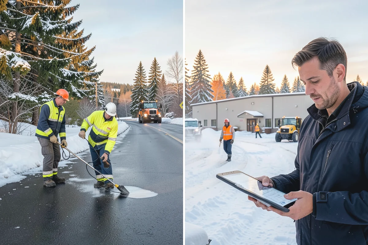 Police Station Snow Removal in South Prairie, Pierce County, WA - Identify patrol lots, sally ports, and public entrances