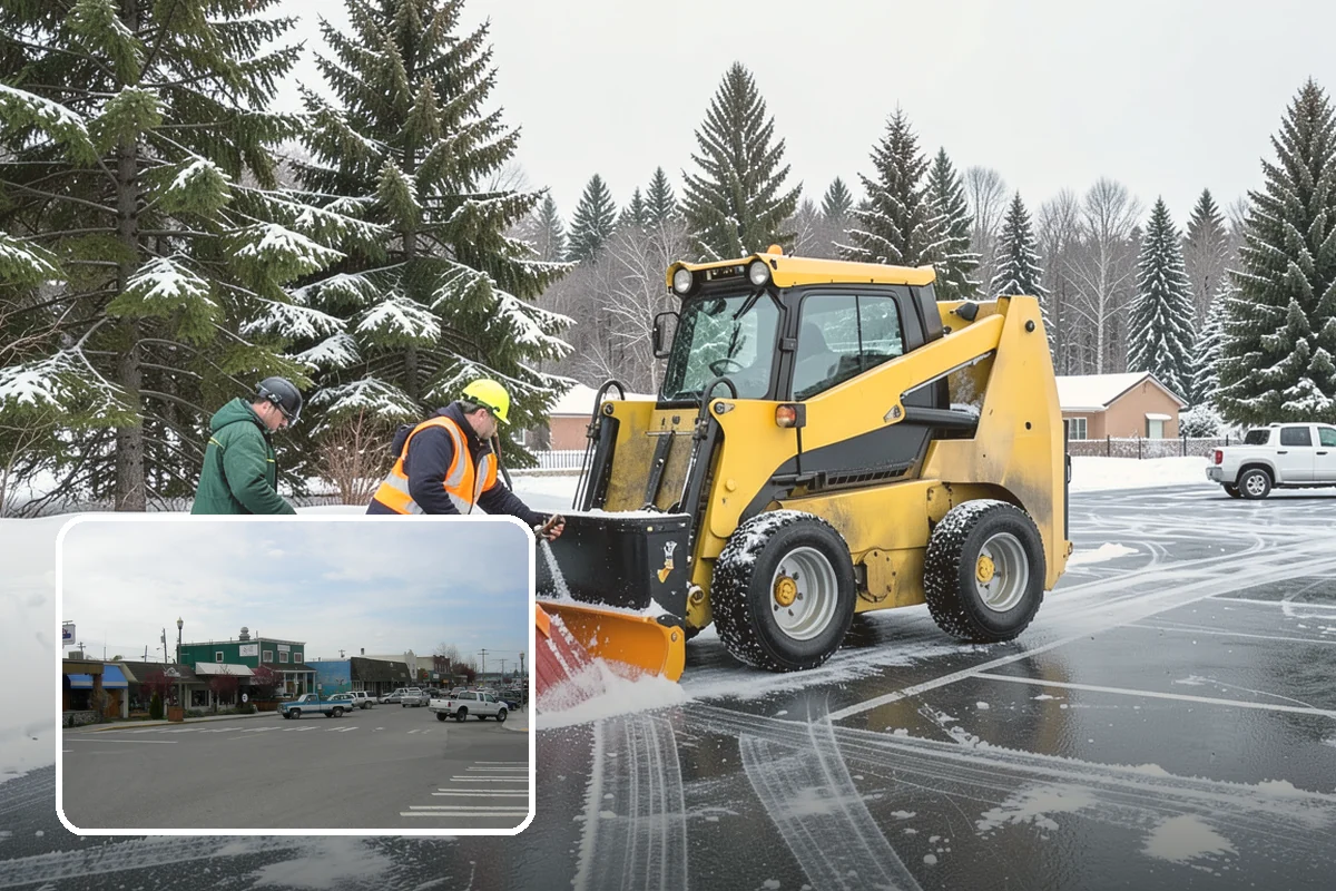 Police Station Snow Removal in Stanwood, Snohomish County, WA - Patrol and staff lots cleared around the clock