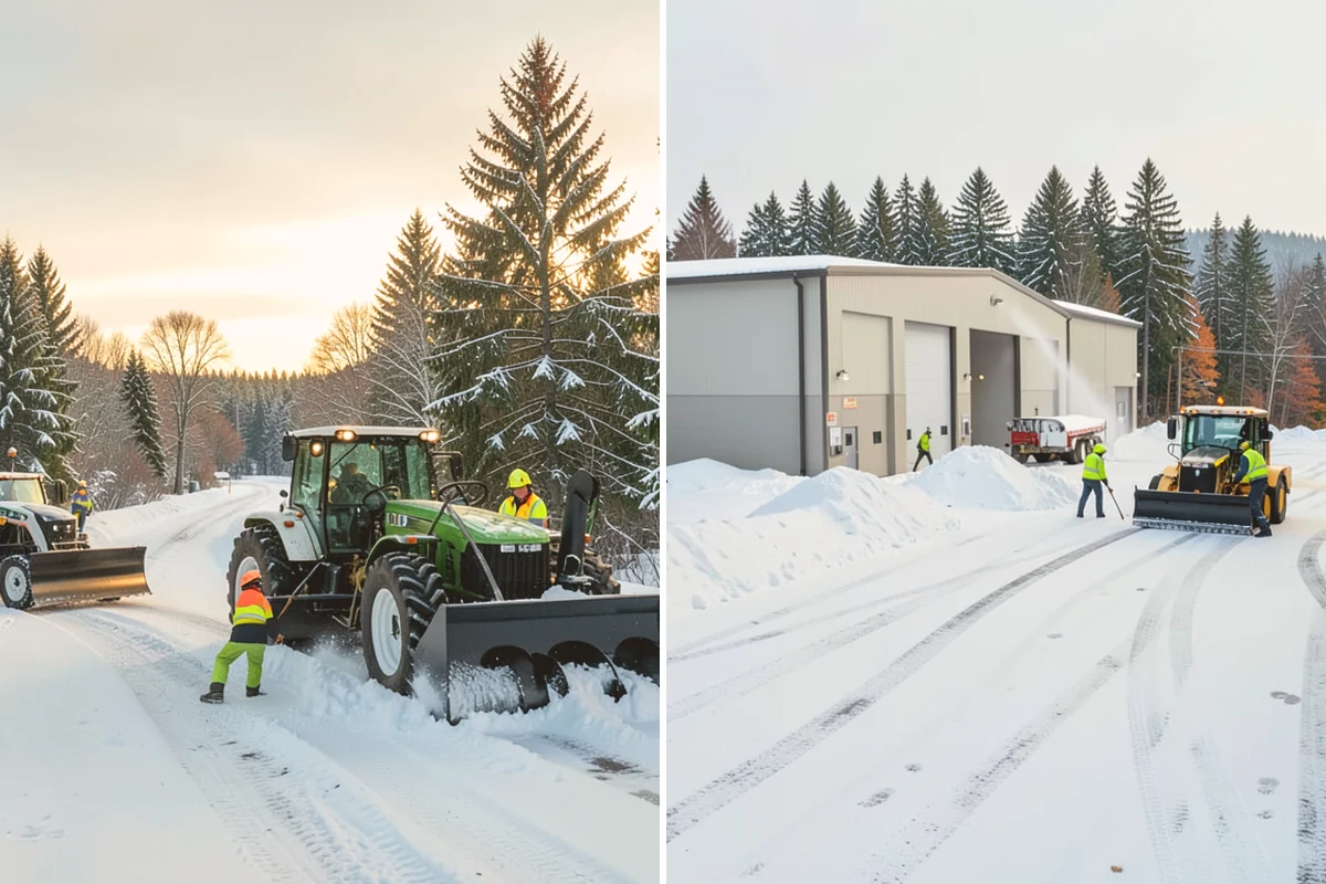 Police Station Snow Removal in Stanwood, Snohomish County, WA - Identify patrol lots, sally ports, and public entrances
