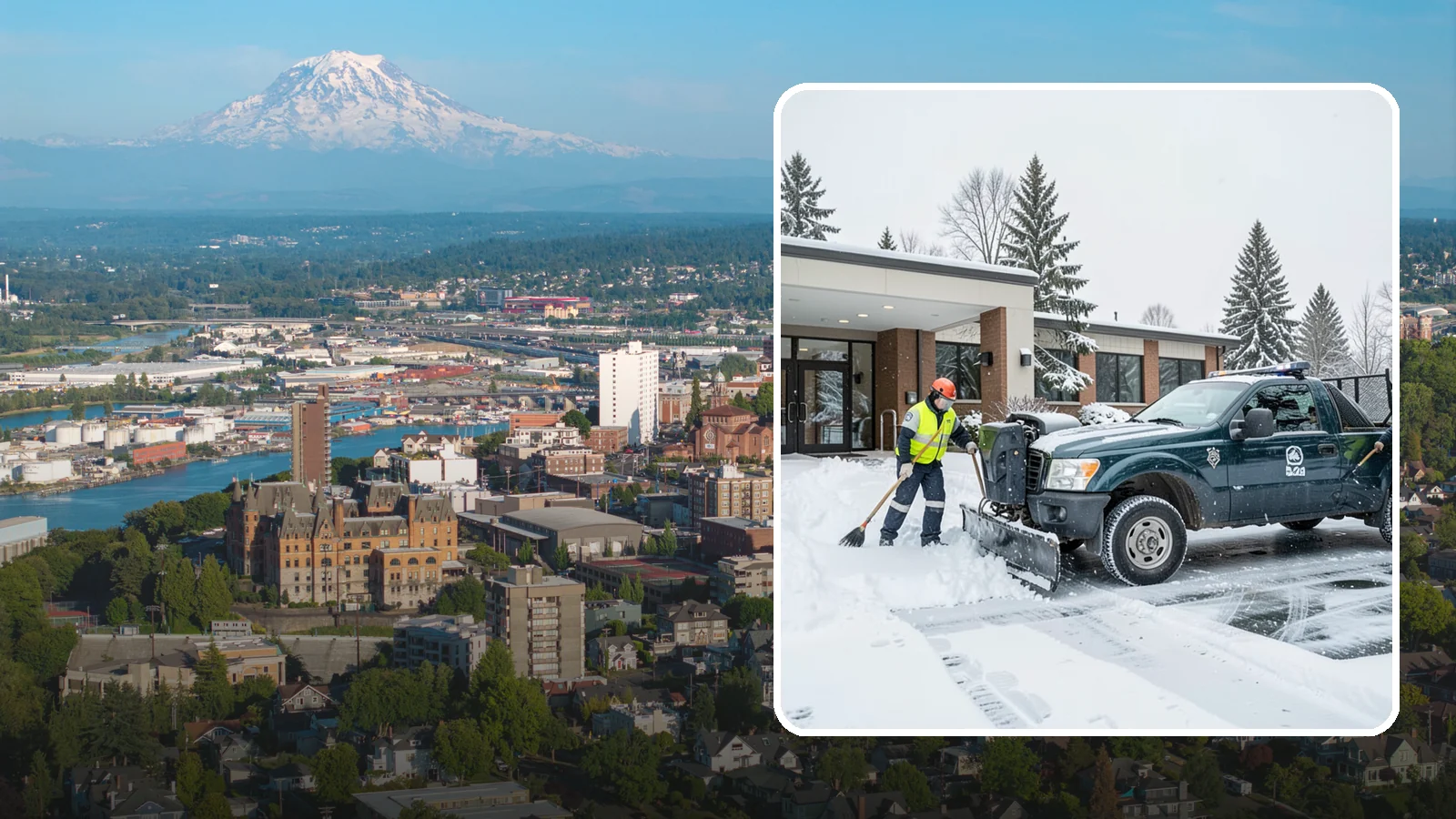 Police Station Snow Removal in Tacoma, Pierce County, WA - We keep police station lots, sally ports, and secure entrances clear so patrol vehicles and personnel move without delay in any...