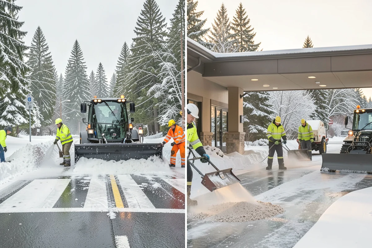Police Station Snow Removal in Tacoma, Pierce County, WA - Identify patrol lots, sally ports, and public entrances