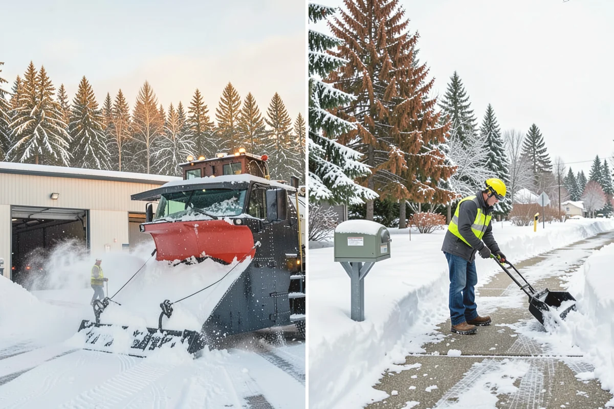Police Station Snow Removal in Tukwila, King County, WA - Identify patrol lots, sally ports, and public entrances
