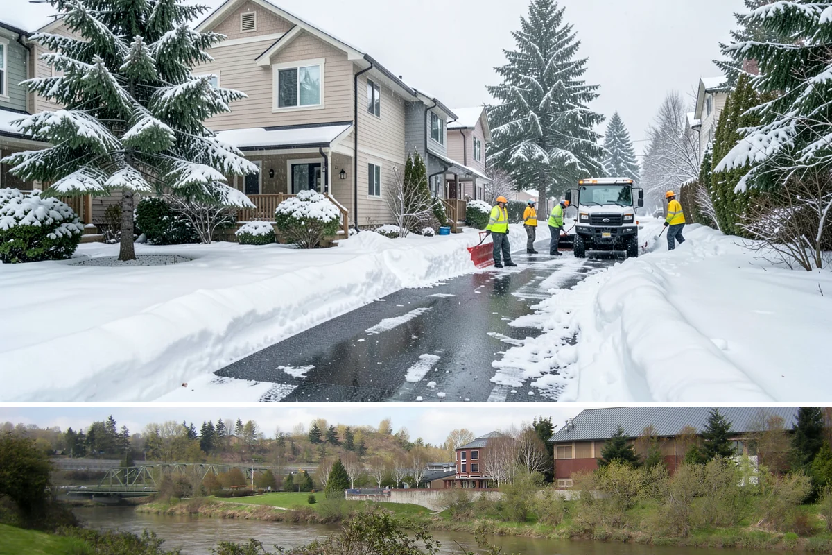Police Station Snow Removal in Tukwila, King County, WA - Stations require reliable coverage from late November through February during lowland freeze events.