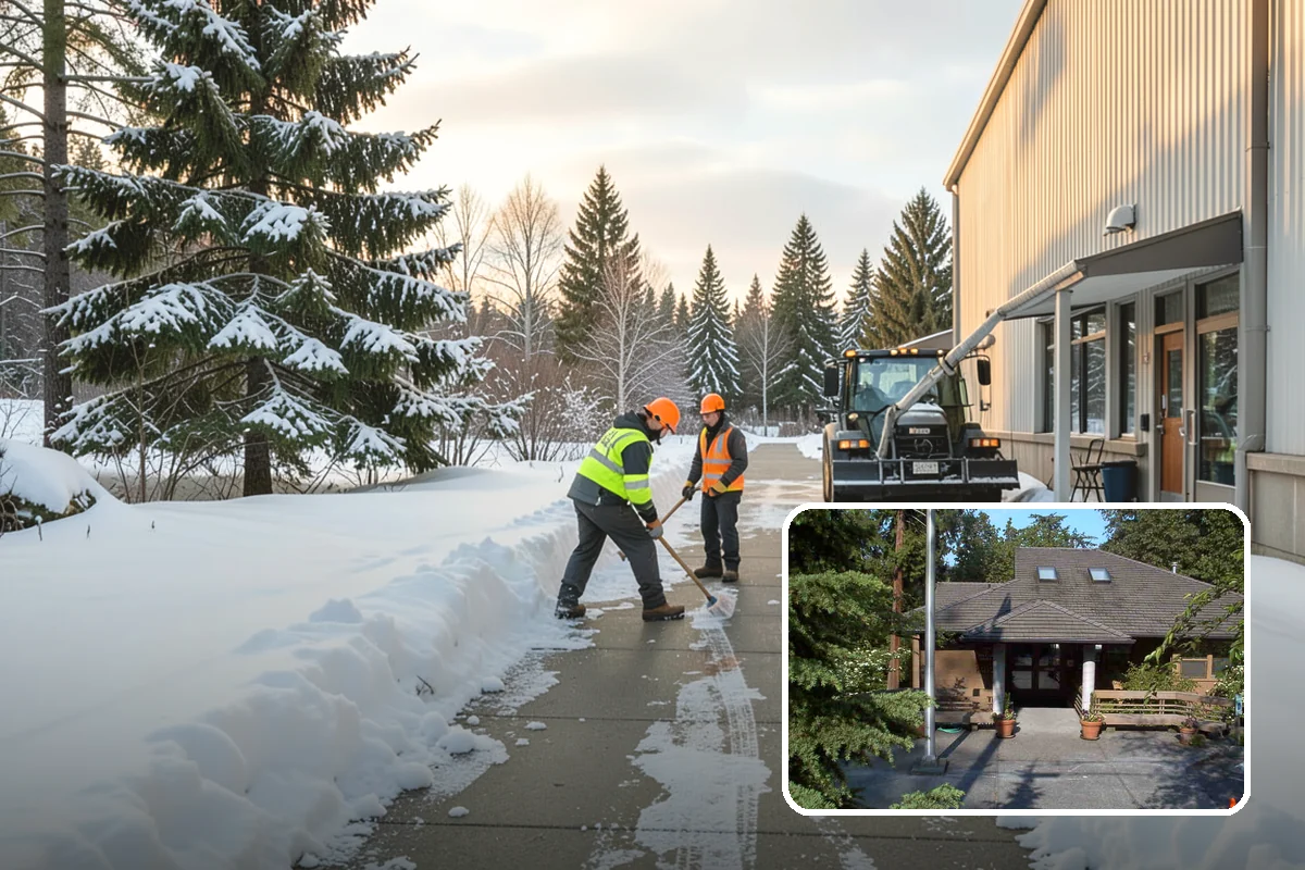 Police Station Snow Removal in Yarrow Point, King County, WA - Patrol and staff lots cleared around the clock