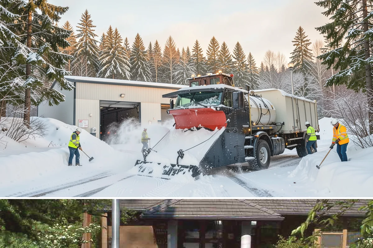 Police Station Snow Removal in Yarrow Point, King County, WA - Stations require reliable coverage from late November through February during lowland freeze events.