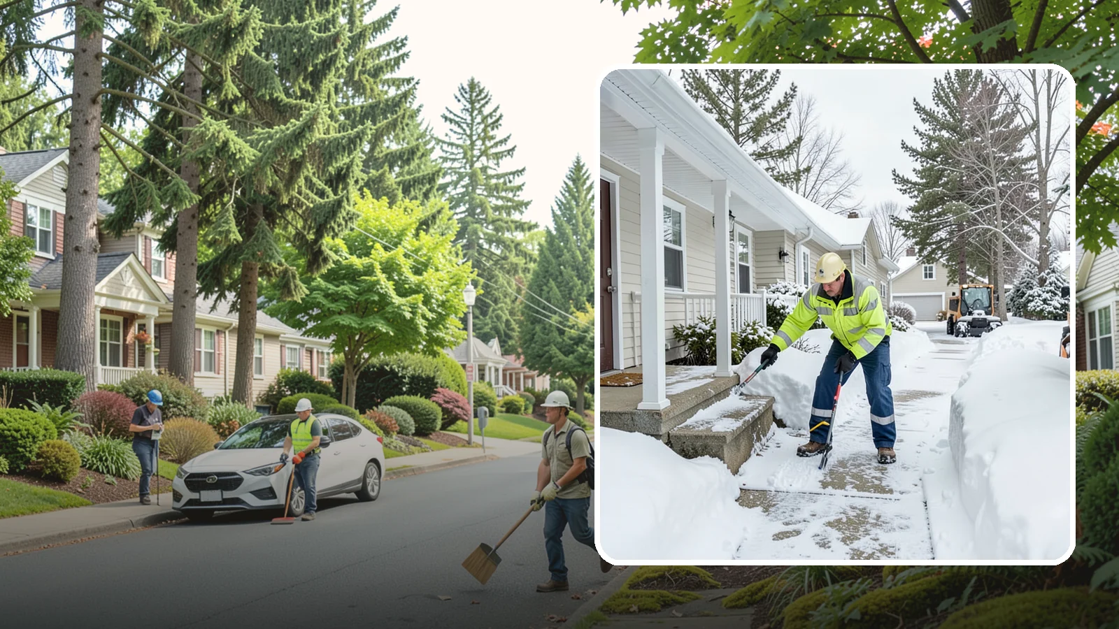 Porch Snow Removal in Beaux Arts Village, King County, WA - We clear covered and open porches so your home's main gathering entry stays dry and safe underfoot.