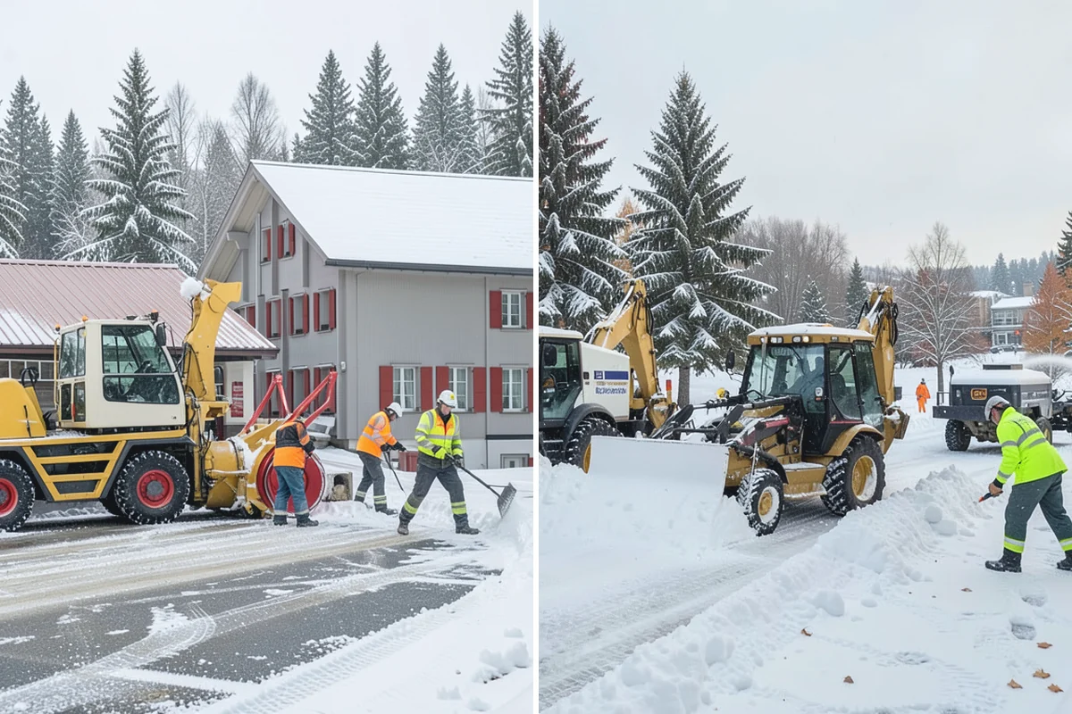 Porch Snow Removal in Beaux Arts Village, King County, WA - We evaluate how snow is drifting onto the porch