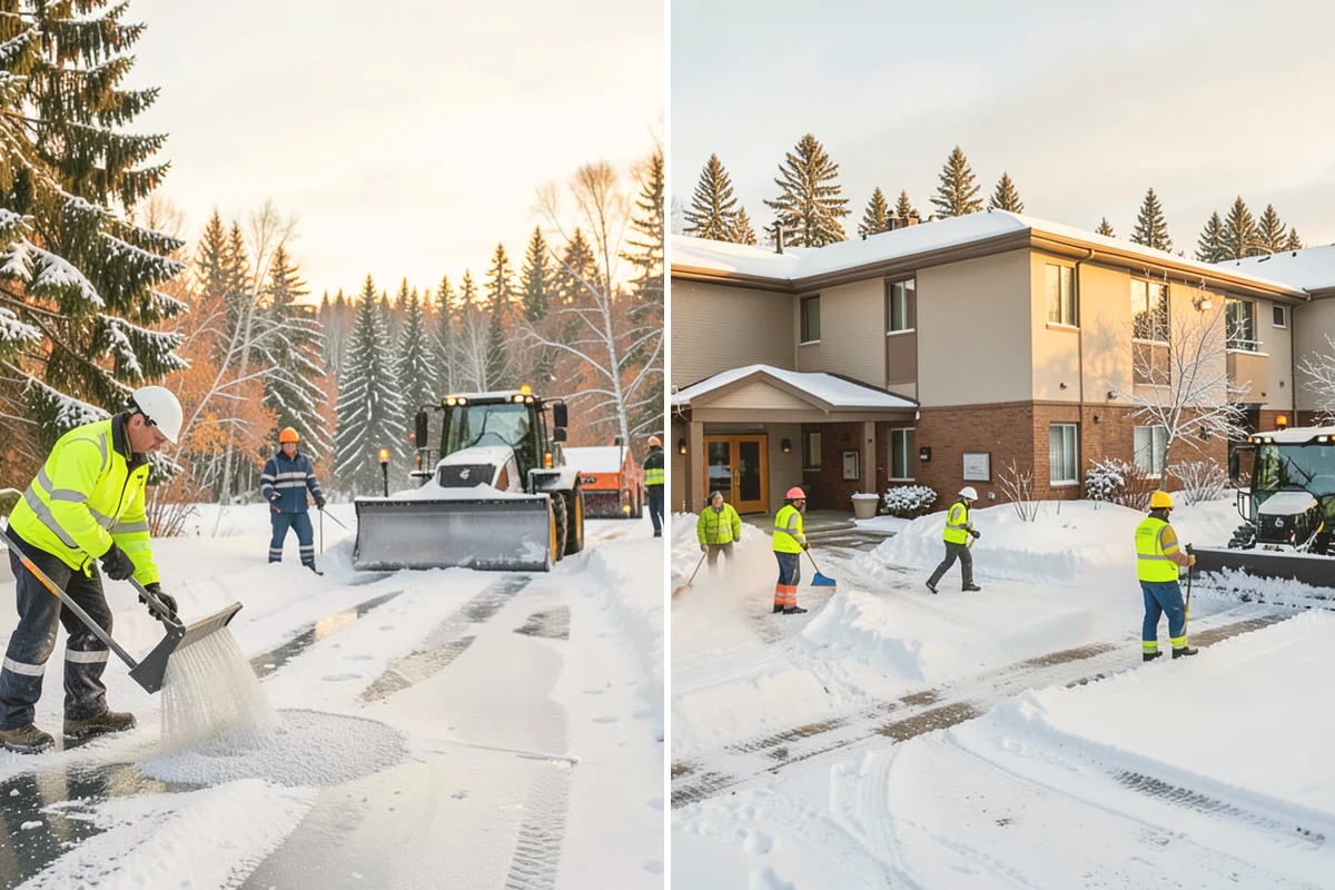 Porch Snow Removal in Bellevue, King County, WA - We evaluate how snow is drifting onto the porch