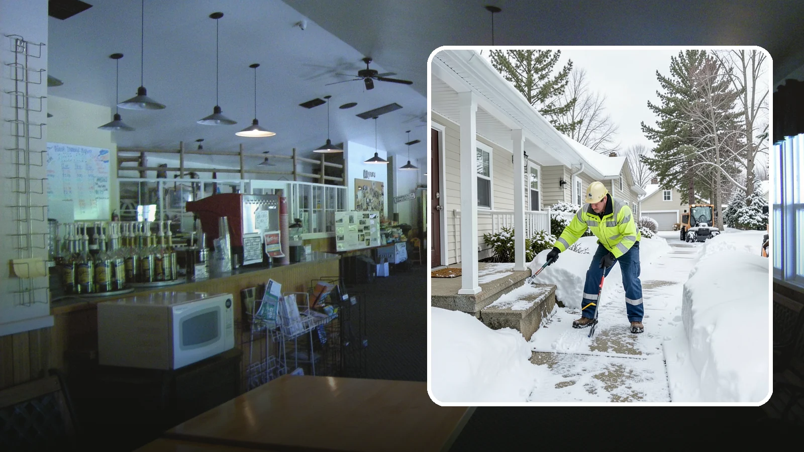 Porch Snow Removal in Black Diamond, King County, WA - We clear covered and open porches so your home's main gathering entry stays dry and safe underfoot.