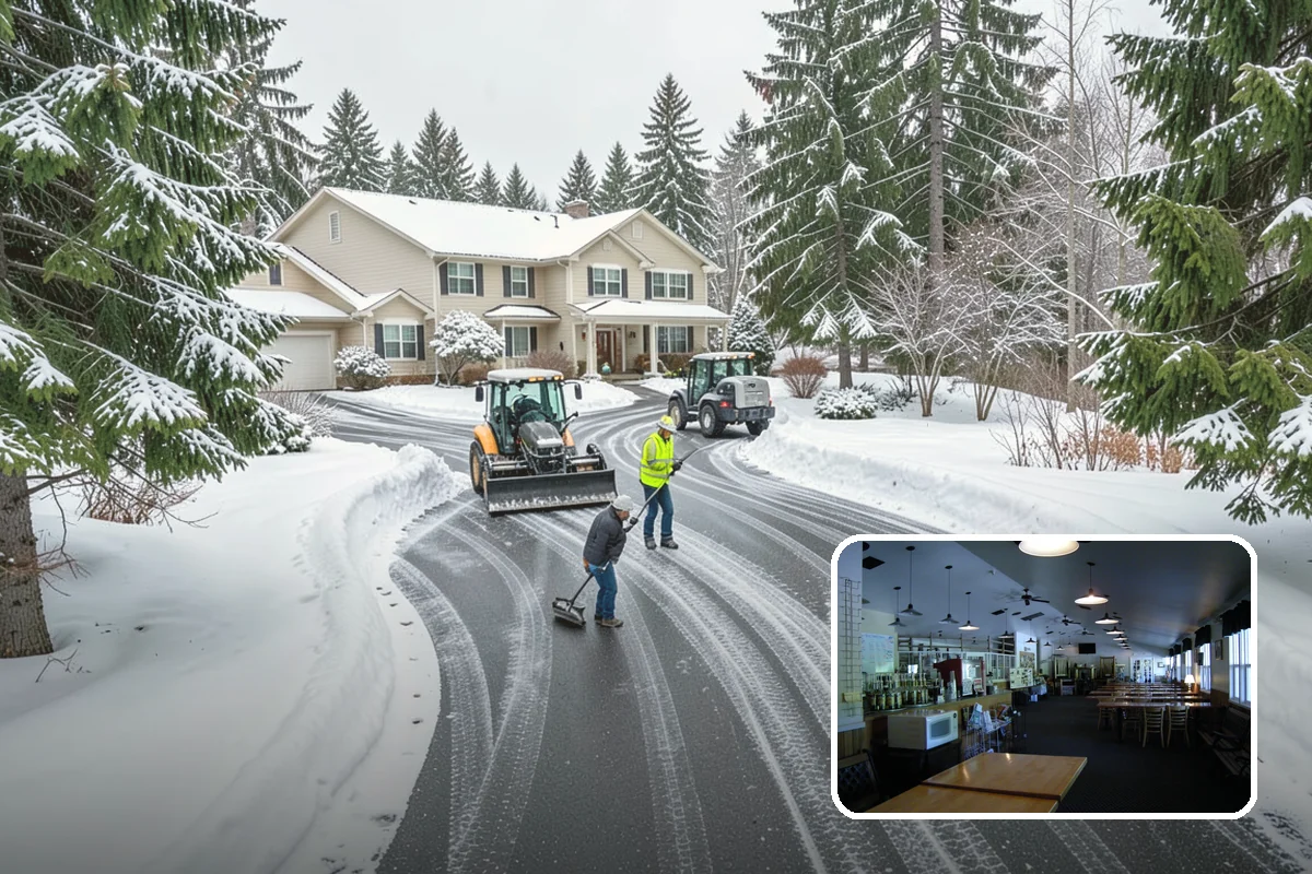 Porch Snow Removal in Black Diamond, King County, WA - Removes wind-driven snow that gathers at porch edges