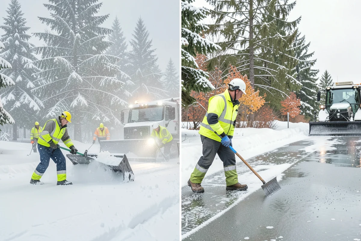 Porch Snow Removal in Black Diamond, King County, WA - We evaluate how snow is drifting onto the porch