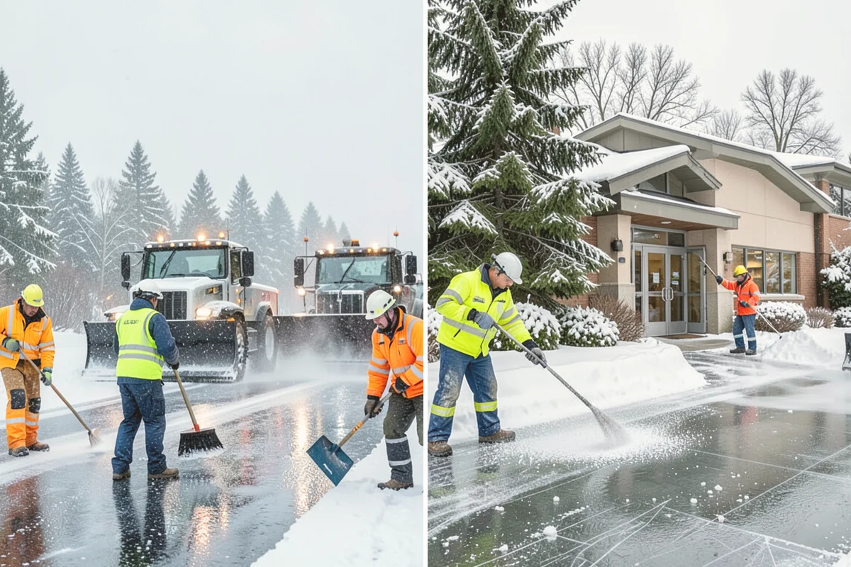 Porch Snow Removal in Brier, Snohomish County, WA - We evaluate how snow is drifting onto the porch