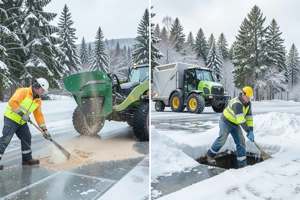 Porch Snow Removal in Buckley, Pierce County, WA - We evaluate how snow is drifting onto the porch