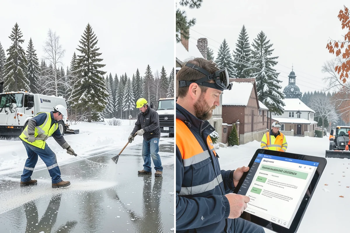 Porch Snow Removal in Burien, King County, WA - We evaluate how snow is drifting onto the porch