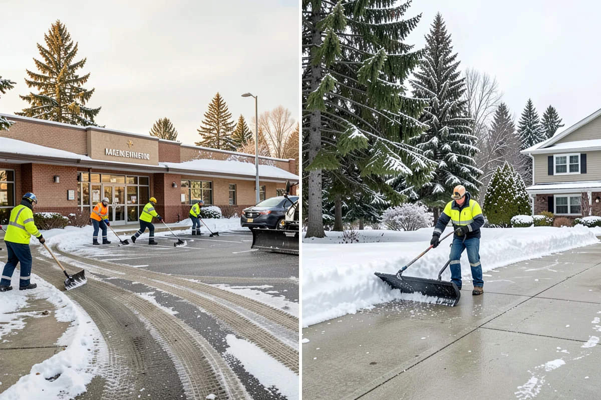Porch Snow Removal in Clyde Hill, King County, WA - We evaluate how snow is drifting onto the porch