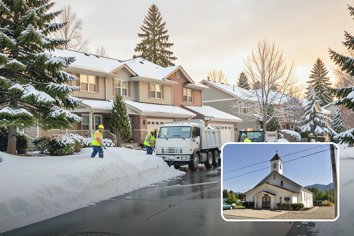 Porch Snow Removal in Concrete, Skagit County, WA - Removes wind-driven snow that gathers at porch edges