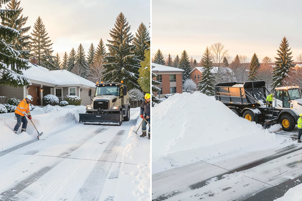 Porch Snow Removal in Covington, King County, WA - We evaluate how snow is drifting onto the porch