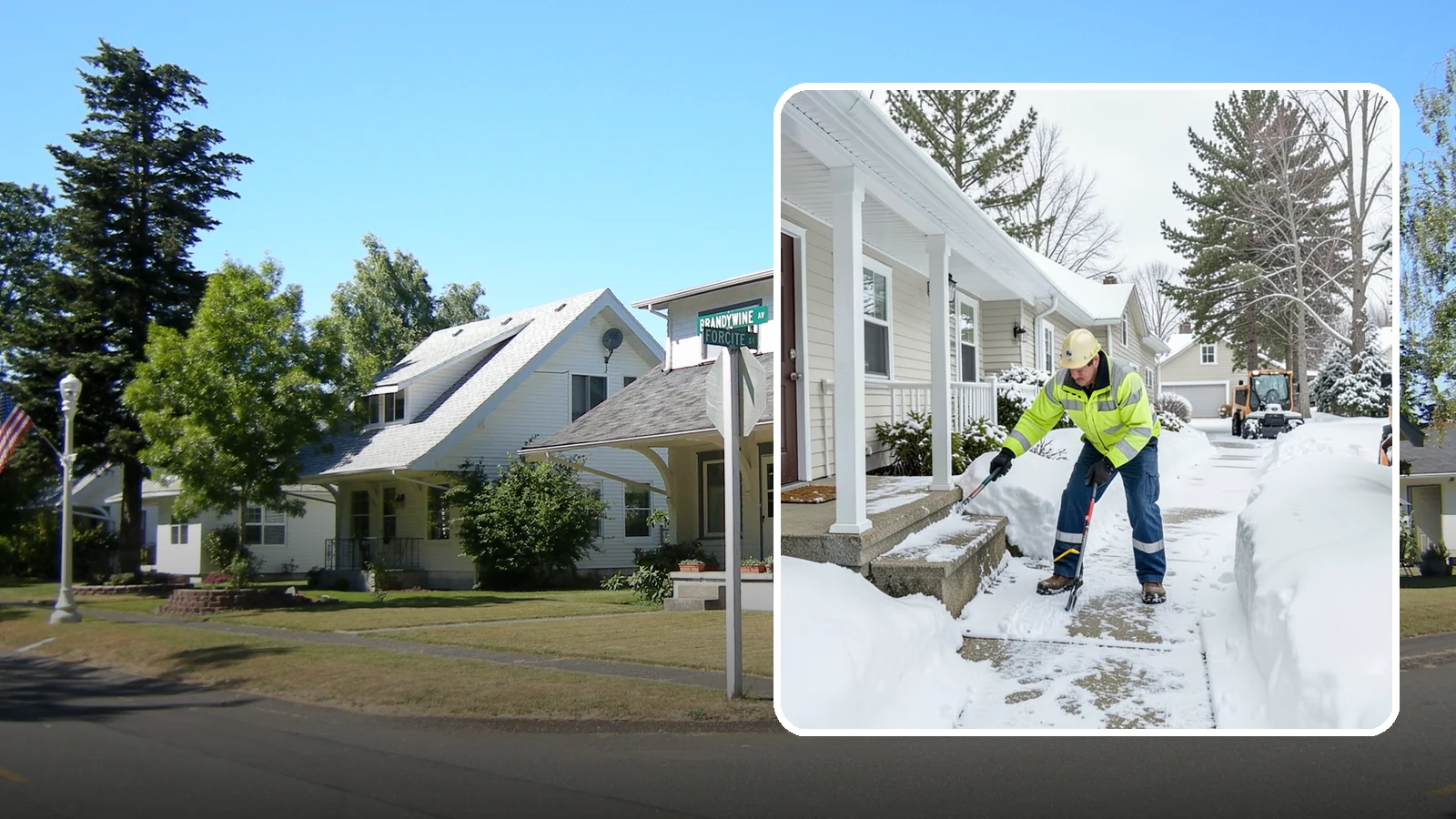 Porch Snow Removal in DuPont, Pierce County, WA - We clear covered and open porches so your home's main gathering entry stays dry and safe underfoot.