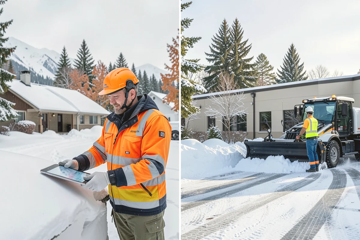 Porch Snow Removal in Duvall, King County, WA - We evaluate how snow is drifting onto the porch