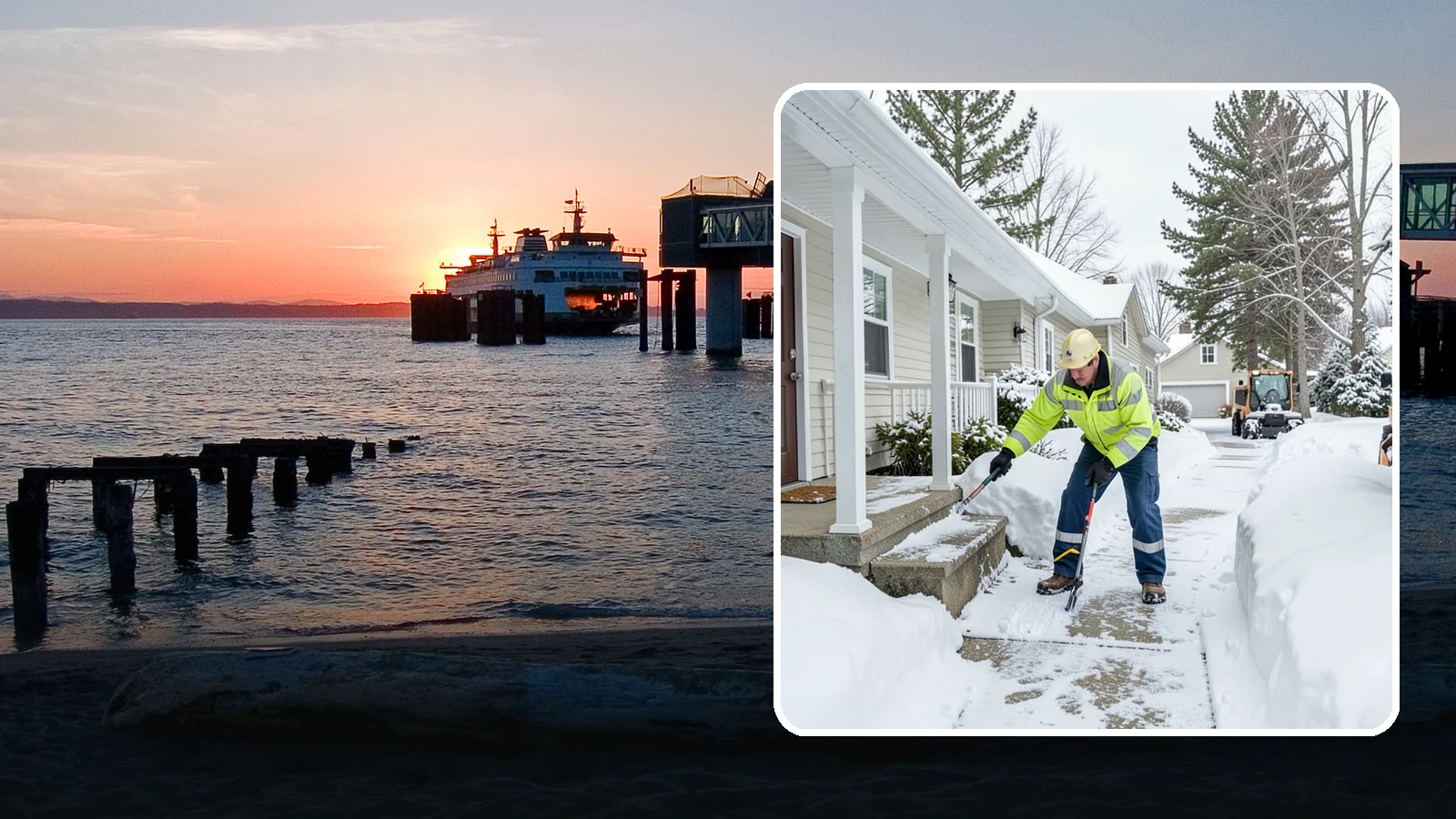 Porch Snow Removal in Edmonds, Snohomish County, WA - We clear covered and open porches so your home's main gathering entry stays dry and safe underfoot.