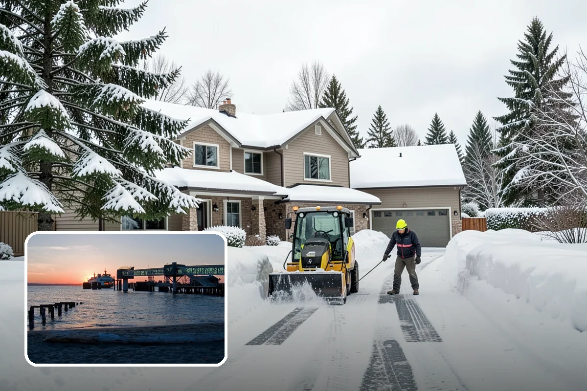 Porch Snow Removal in Edmonds, Snohomish County, WA - Removes wind-driven snow that gathers at porch edges
