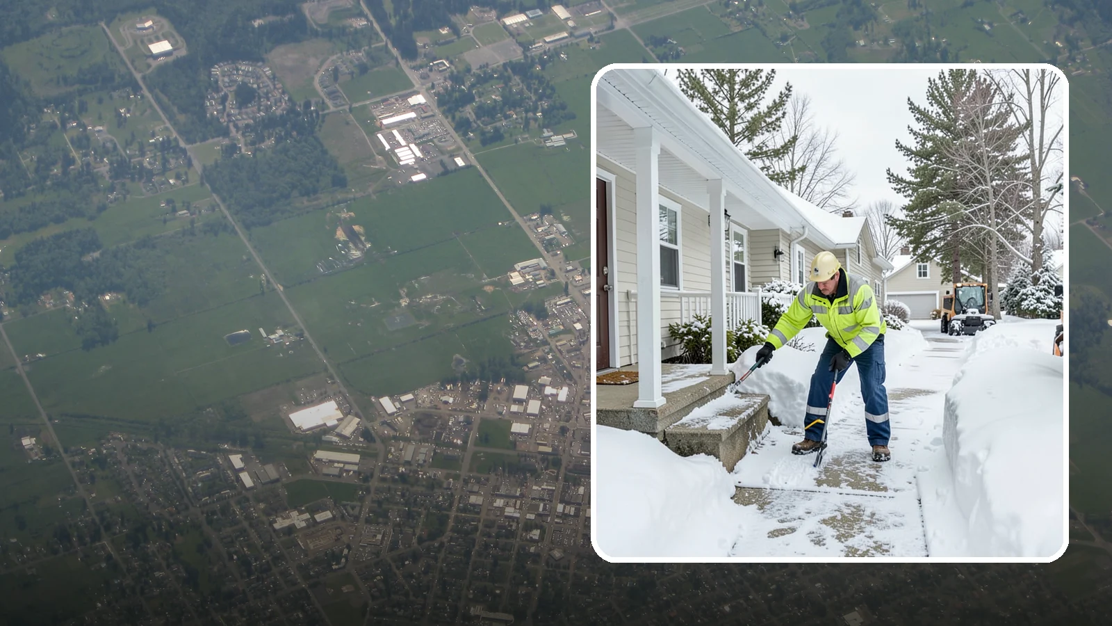 Porch Snow Removal in Enumclaw, King County, WA - We clear covered and open porches so your home's main gathering entry stays dry and safe underfoot.