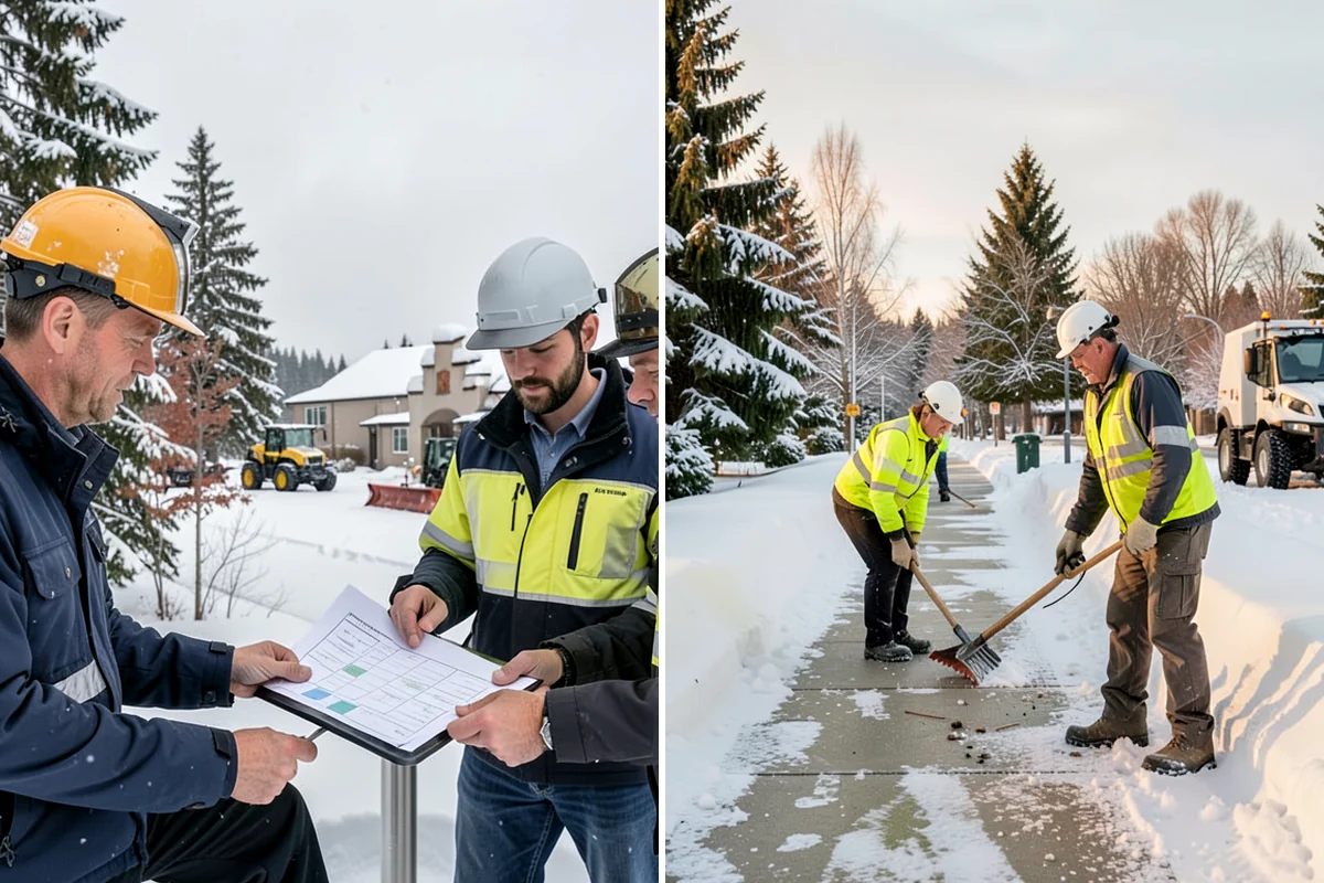 Porch Snow Removal in Enumclaw, King County, WA - We evaluate how snow is drifting onto the porch