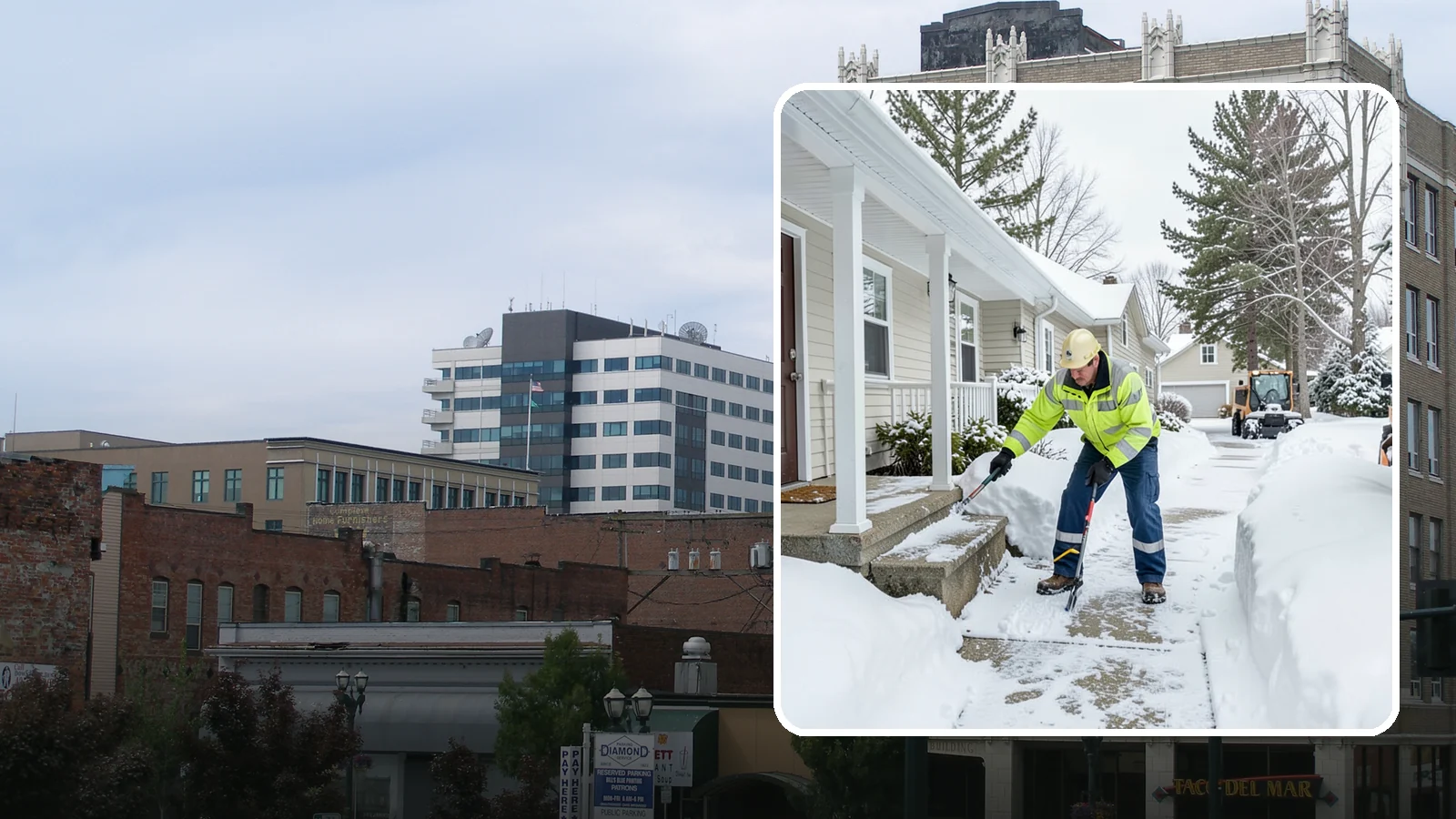 Porch Snow Removal in Everett, Snohomish County, WA - We clear covered and open porches so your home's main gathering entry stays dry and safe underfoot.