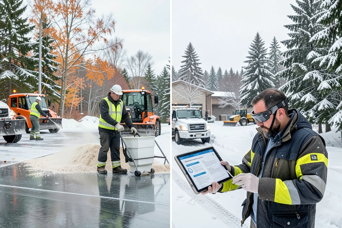 Porch Snow Removal in Fircrest, Pierce County, WA - We evaluate how snow is drifting onto the porch