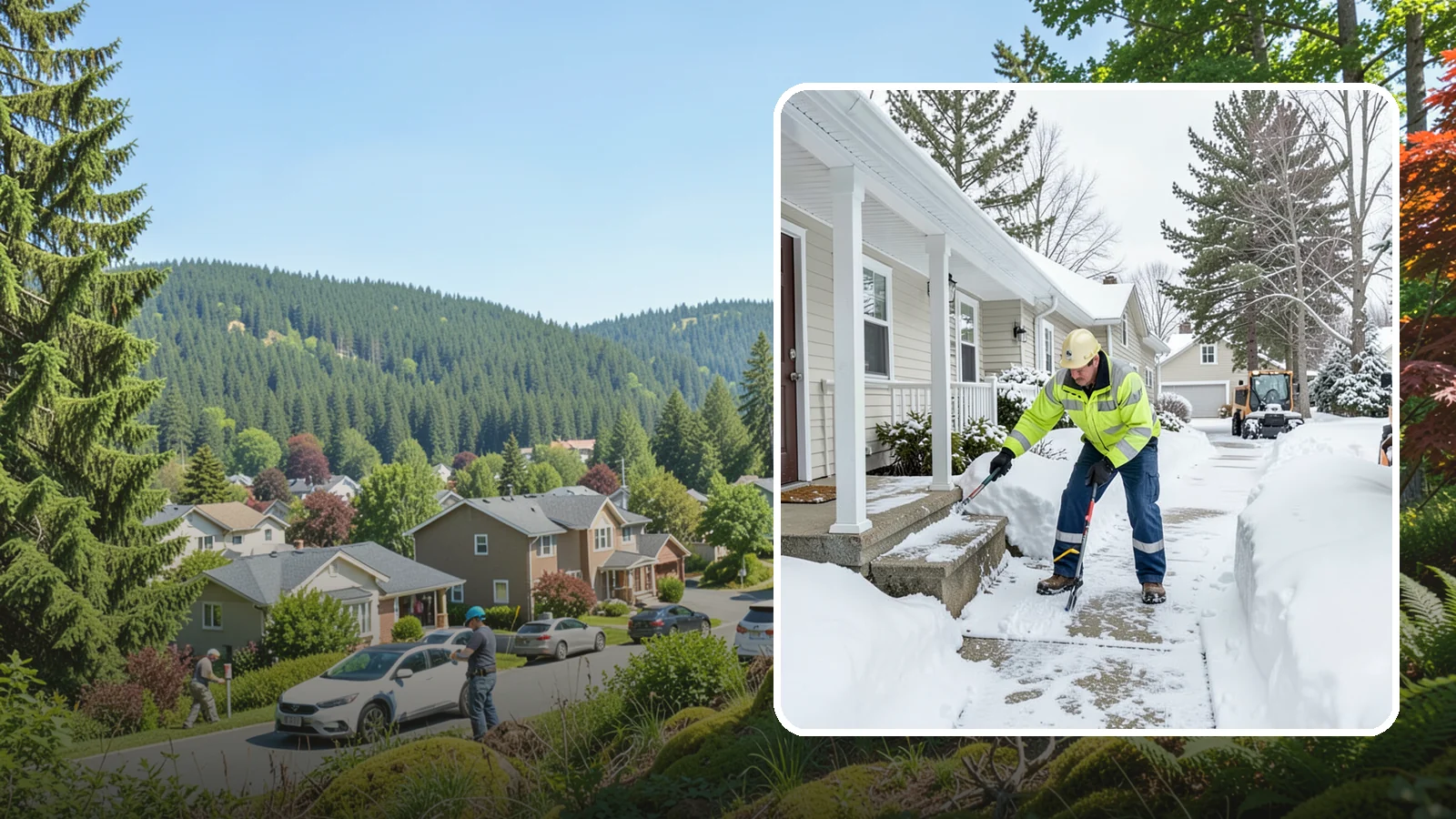 Porch Snow Removal in Index, Snohomish County, WA - We clear covered and open porches so your home's main gathering entry stays dry and safe underfoot.