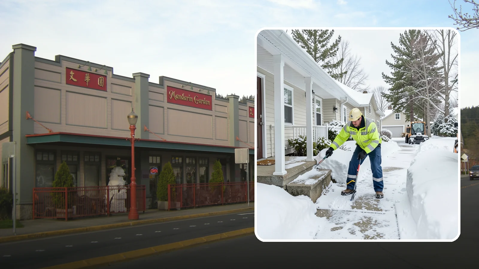 Porch Snow Removal in Issaquah, King County, WA - We clear covered and open porches so your home's main gathering entry stays dry and safe underfoot.