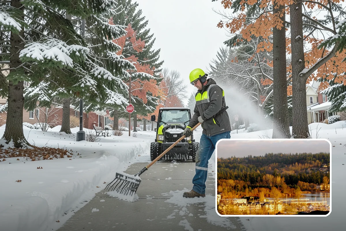 Porch Snow Removal in Kenmore, King County, WA - Removes wind-driven snow that gathers at porch edges