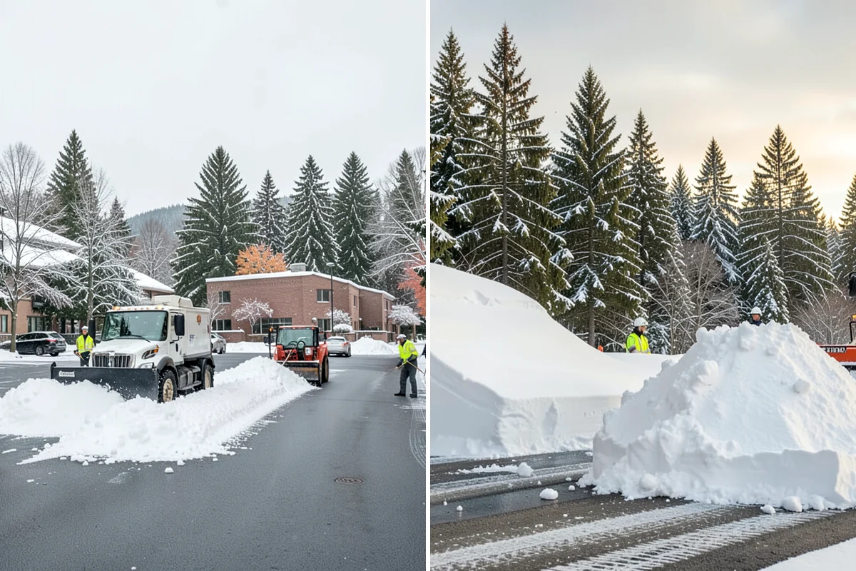 Porch Snow Removal in Kenmore, King County, WA - We evaluate how snow is drifting onto the porch