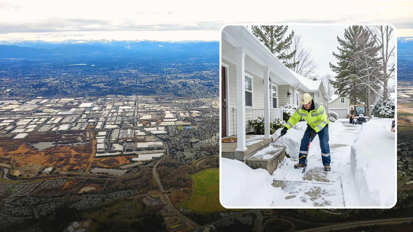 Porch Snow Removal in Kent, King County, WA - We clear covered and open porches so your home's main gathering entry stays dry and safe underfoot.