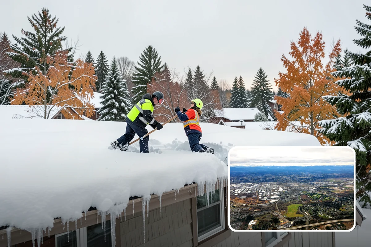 Porch Snow Removal in Kent, King County, WA - Removes wind-driven snow that gathers at porch edges