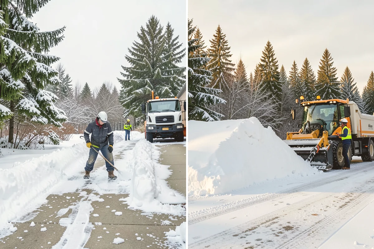 Porch Snow Removal in Kirkland, King County, WA - We evaluate how snow is drifting onto the porch