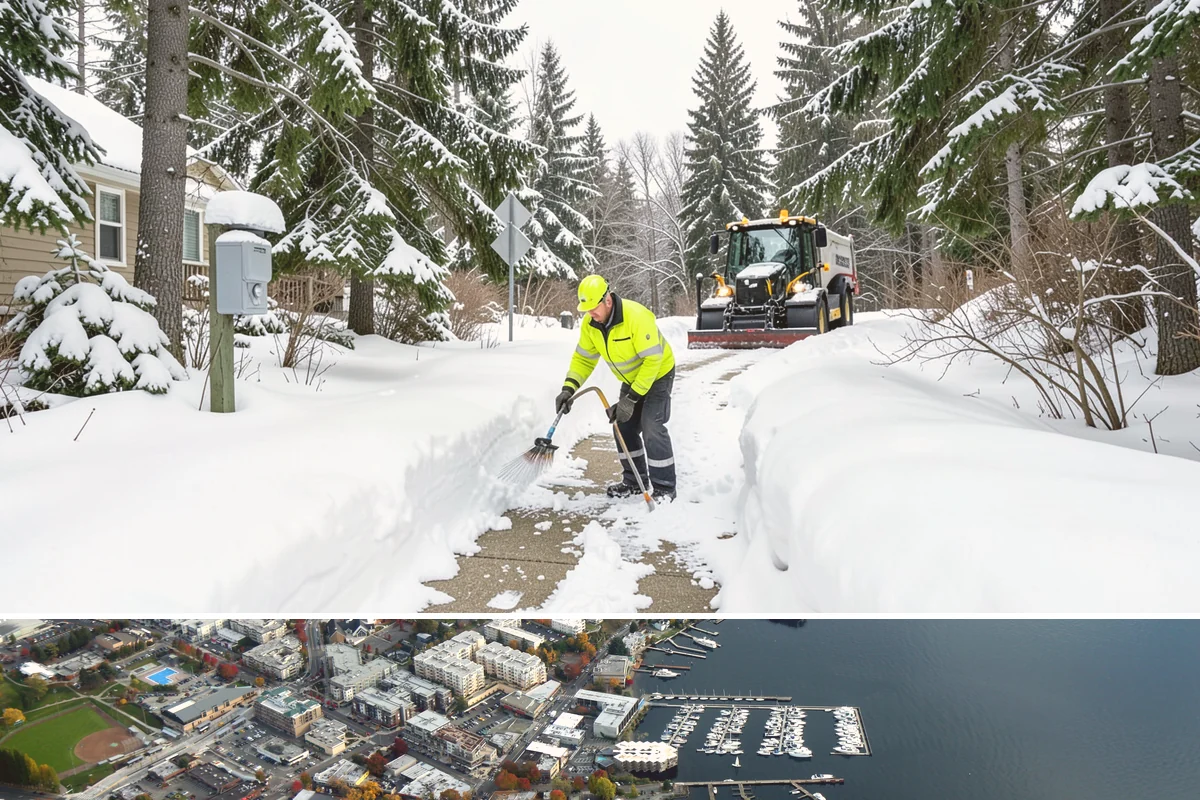 Porch Snow Removal in Kirkland, King County, WA - Book before the first cold outflow so your porch is handled from the season's opening storm.