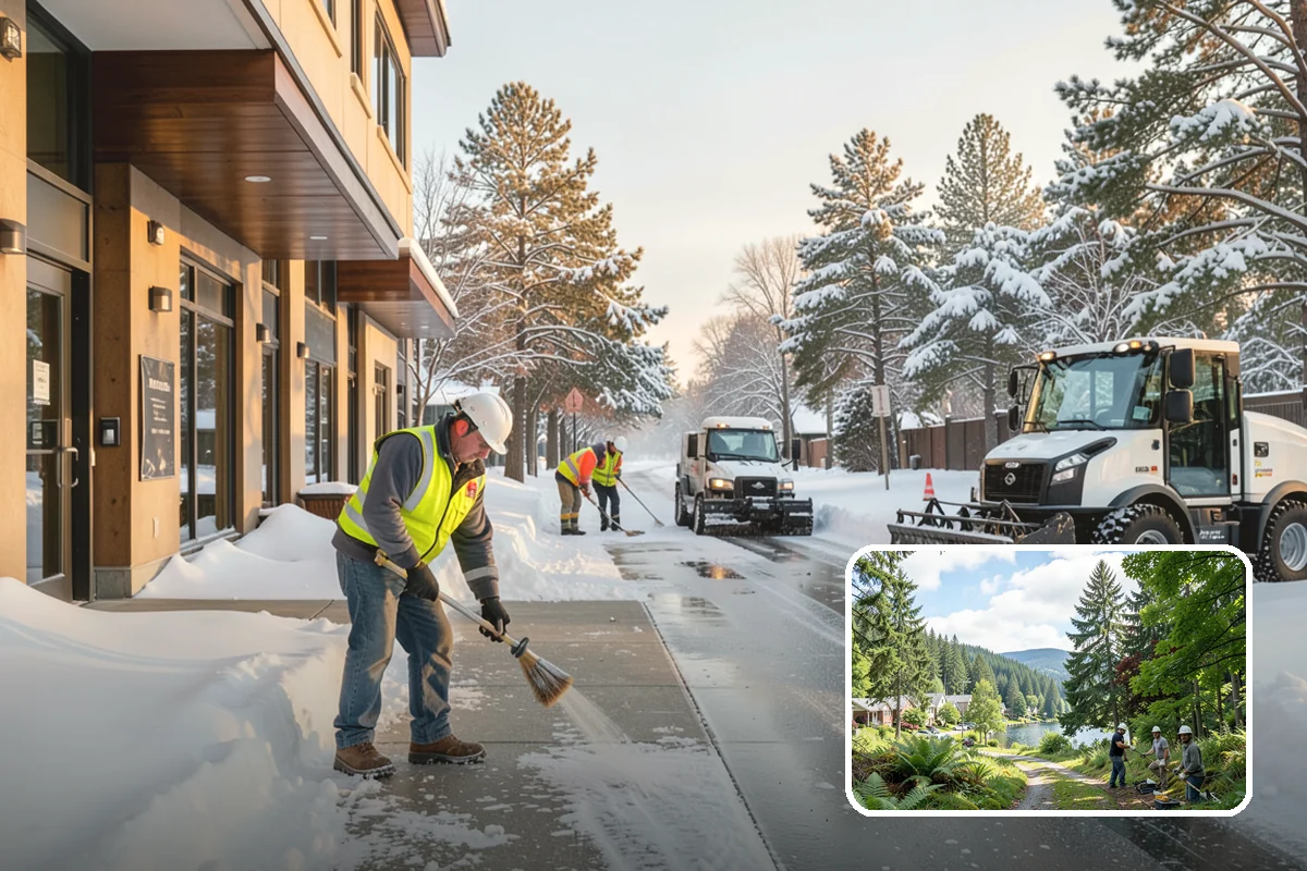 Porch Snow Removal in Lake Forest Park, King County, WA - Removes wind-driven snow that gathers at porch edges