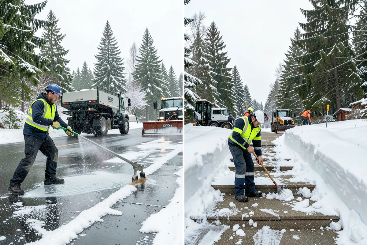 Porch Snow Removal in Lake Forest Park, King County, WA - We evaluate how snow is drifting onto the porch