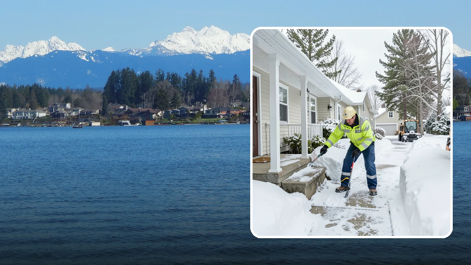 Porch Snow Removal in Lake Stevens, Snohomish County, WA - We clear covered and open porches so your home's main gathering entry stays dry and safe underfoot.