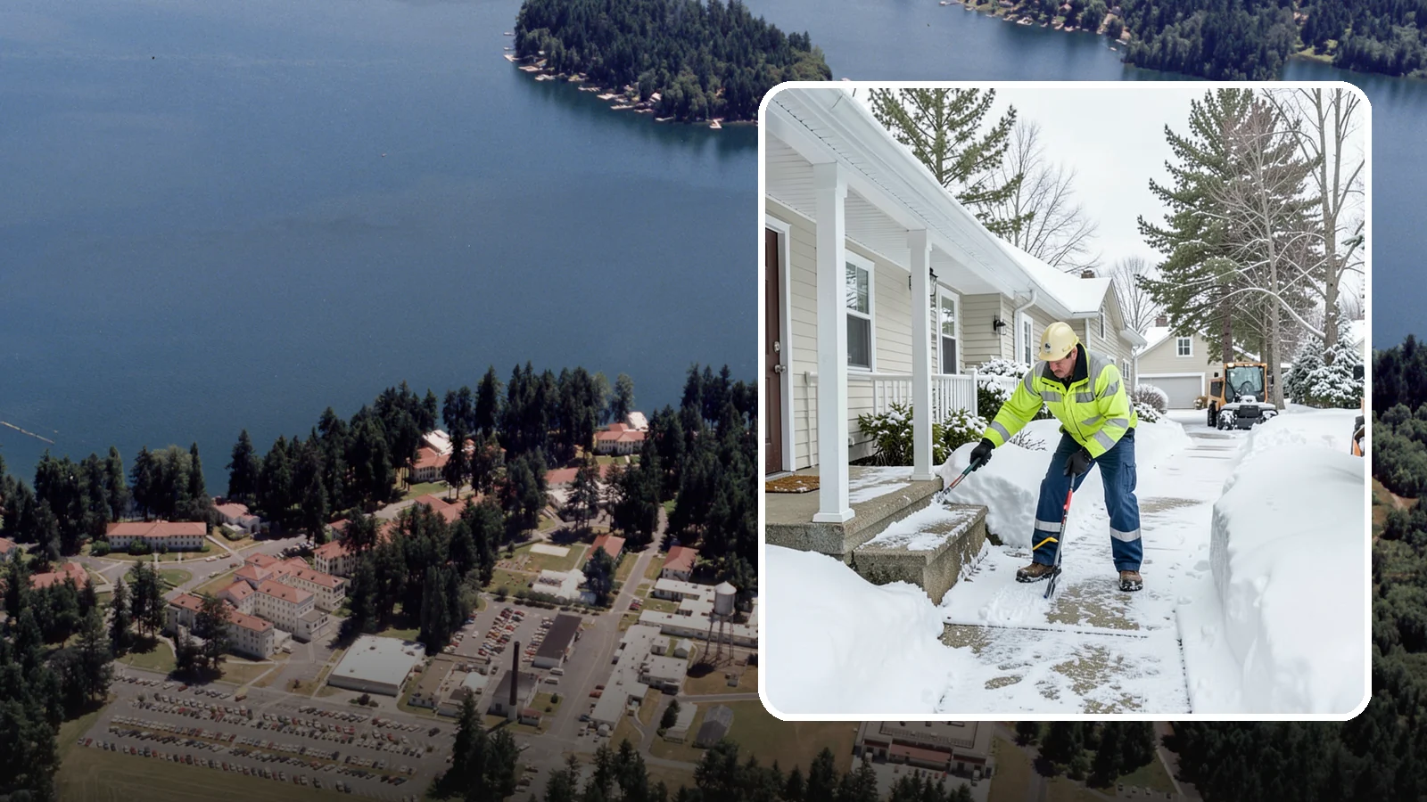 Porch Snow Removal in Lakewood, Pierce County, WA - We clear covered and open porches so your home's main gathering entry stays dry and safe underfoot.