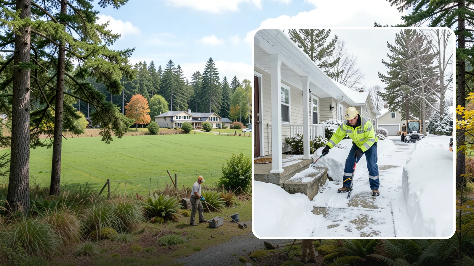 Porch Snow Removal in Lyman, Skagit County, WA - We clear covered and open porches so your home's main gathering entry stays dry and safe underfoot.