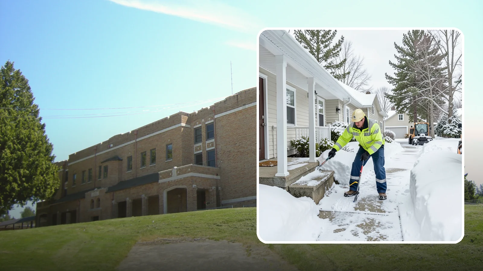 Porch Snow Removal in Maple Valley, King County, WA - We clear covered and open porches so your home's main gathering entry stays dry and safe underfoot.