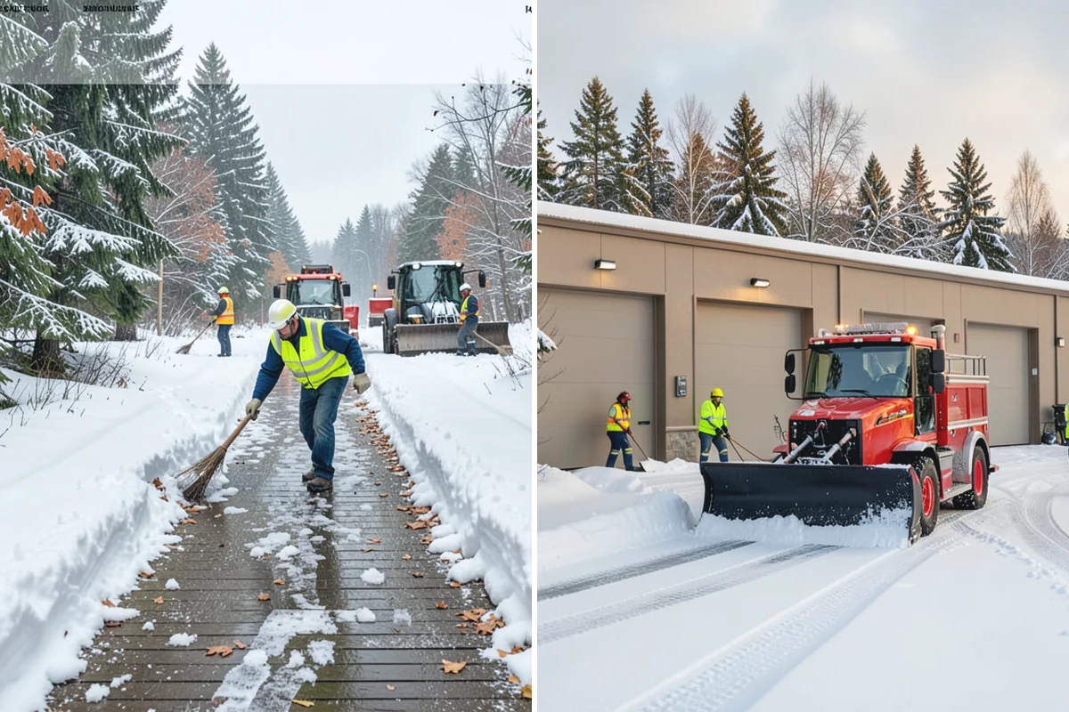 Porch Snow Removal in Marysville, Snohomish County, WA - We evaluate how snow is drifting onto the porch