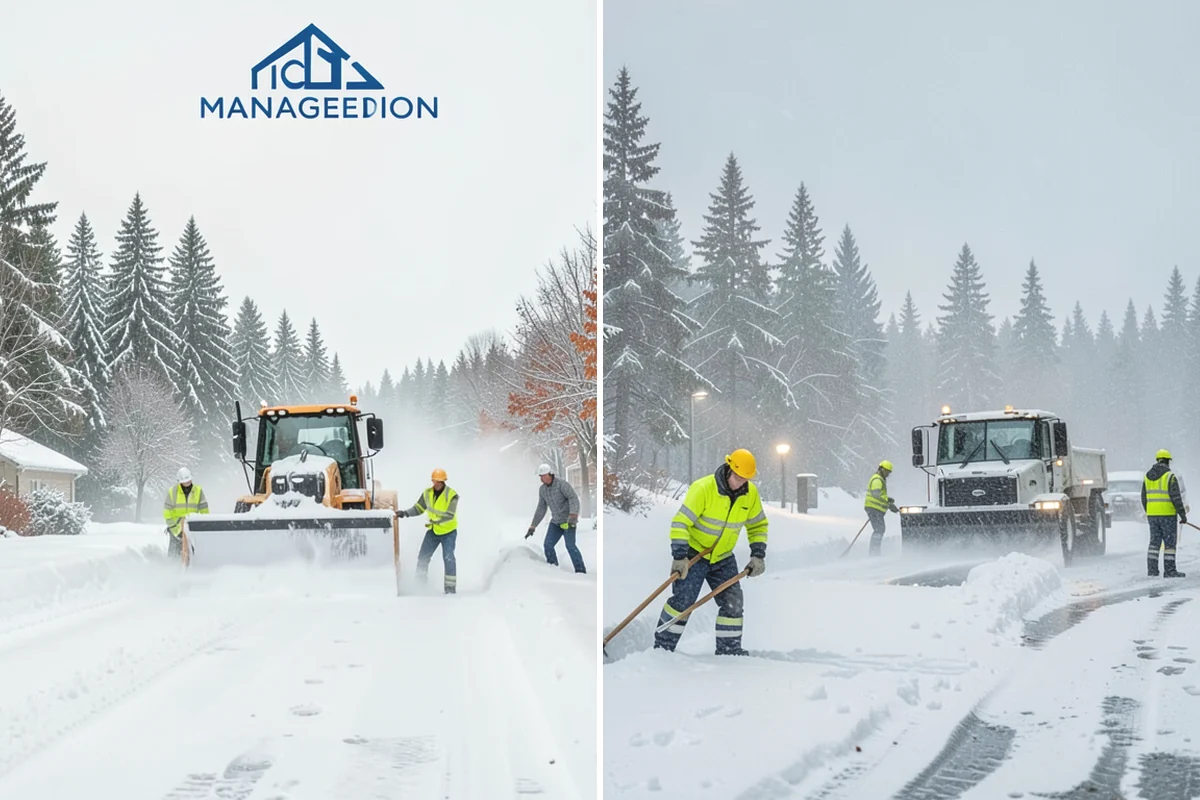 Porch Snow Removal in Mercer Island, King County, WA - We evaluate how snow is drifting onto the porch