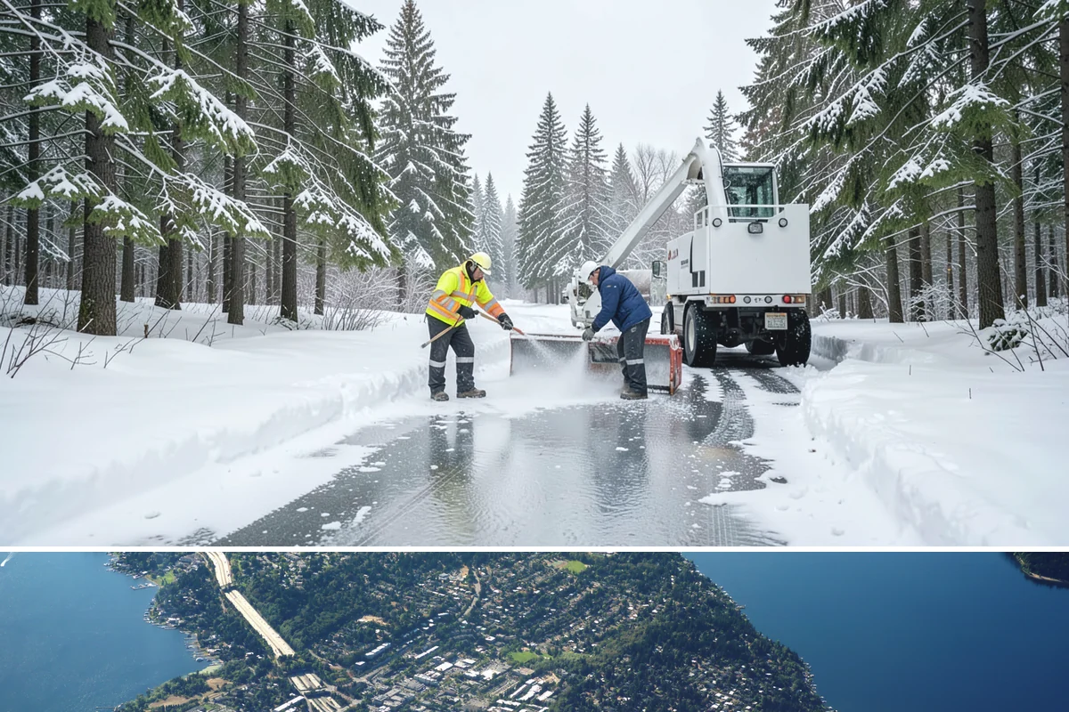Porch Snow Removal in Mercer Island, King County, WA - Book before the first cold outflow so your porch is handled from the season's opening storm.