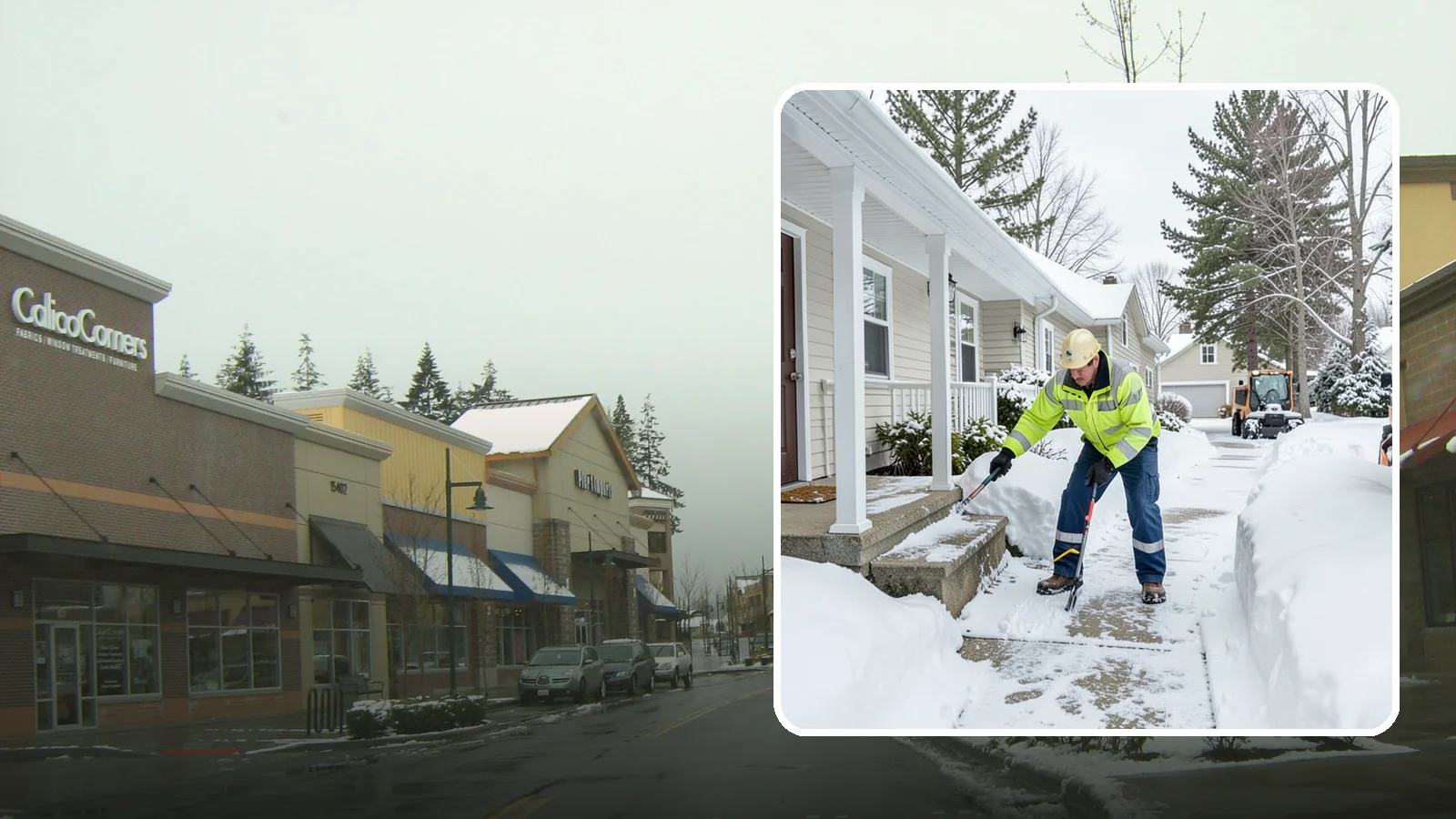 Porch Snow Removal in Mill Creek, Snohomish County, WA - We clear covered and open porches so your home's main gathering entry stays dry and safe underfoot.