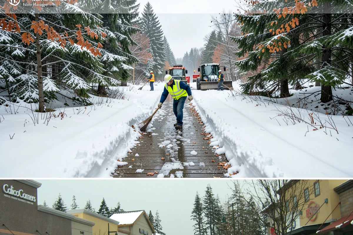 Porch Snow Removal in Mill Creek, Snohomish County, WA - Book before the first cold outflow so your porch is handled from the season's opening storm.